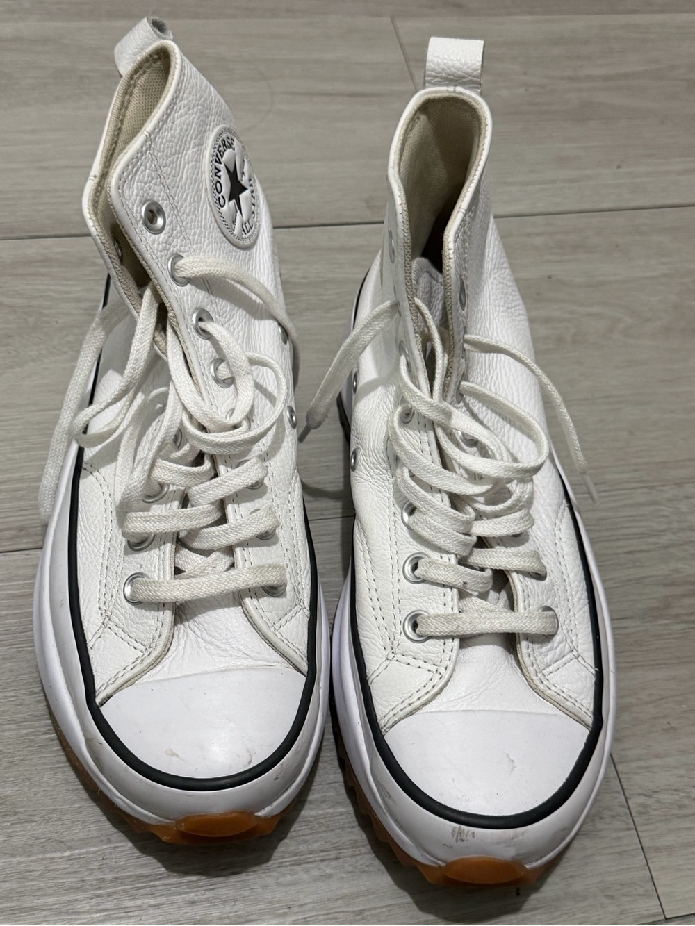 Converse White High-Top Kids Sneakers with Star Heel - Picture 3 of 3